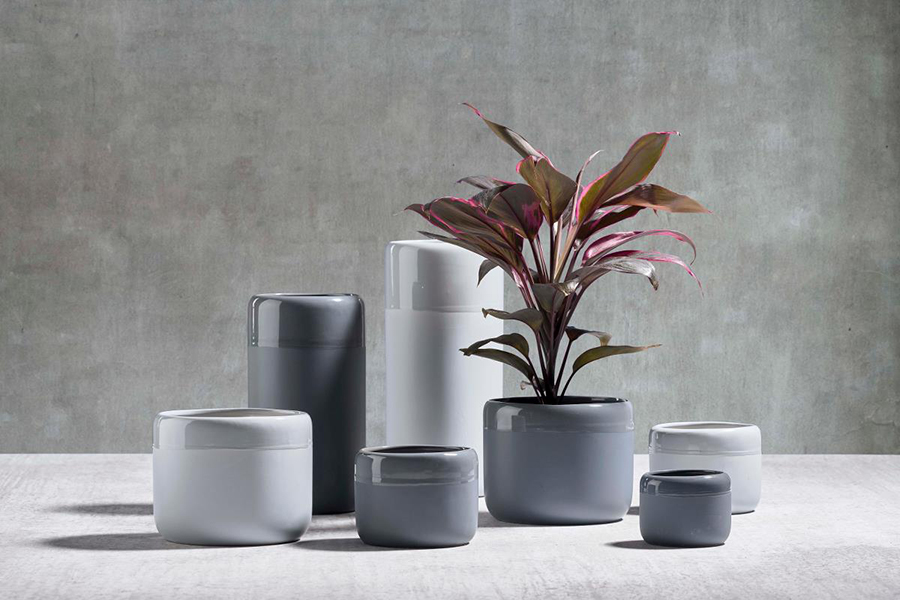Горшок для растений керамический, темно-серый, D11х8,5 см KJ COLLECTION 172806 - Вид №1