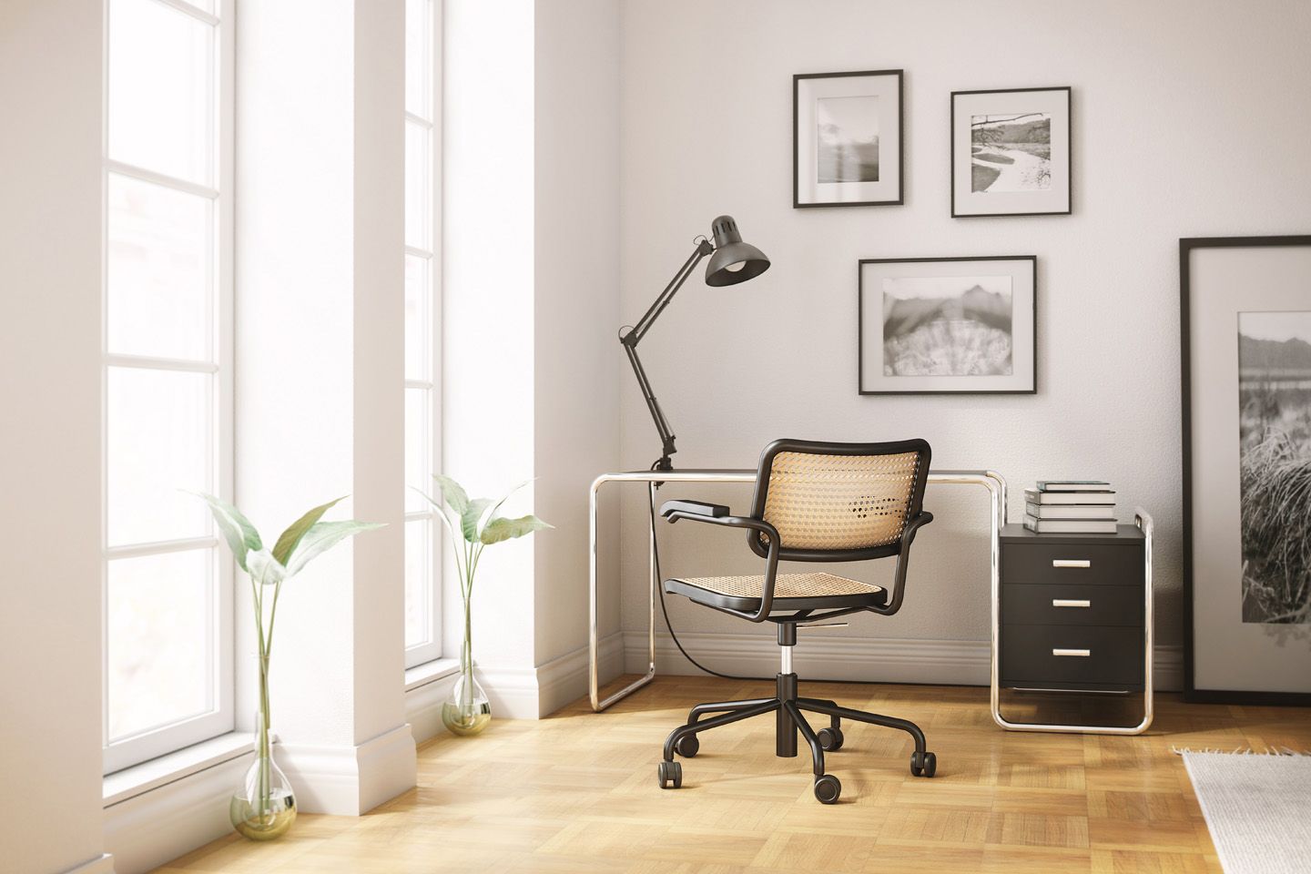 Плетеное вращающееся кресло с колесами THONET S 32 / S 64 ARCH-00027758 - Вид №2