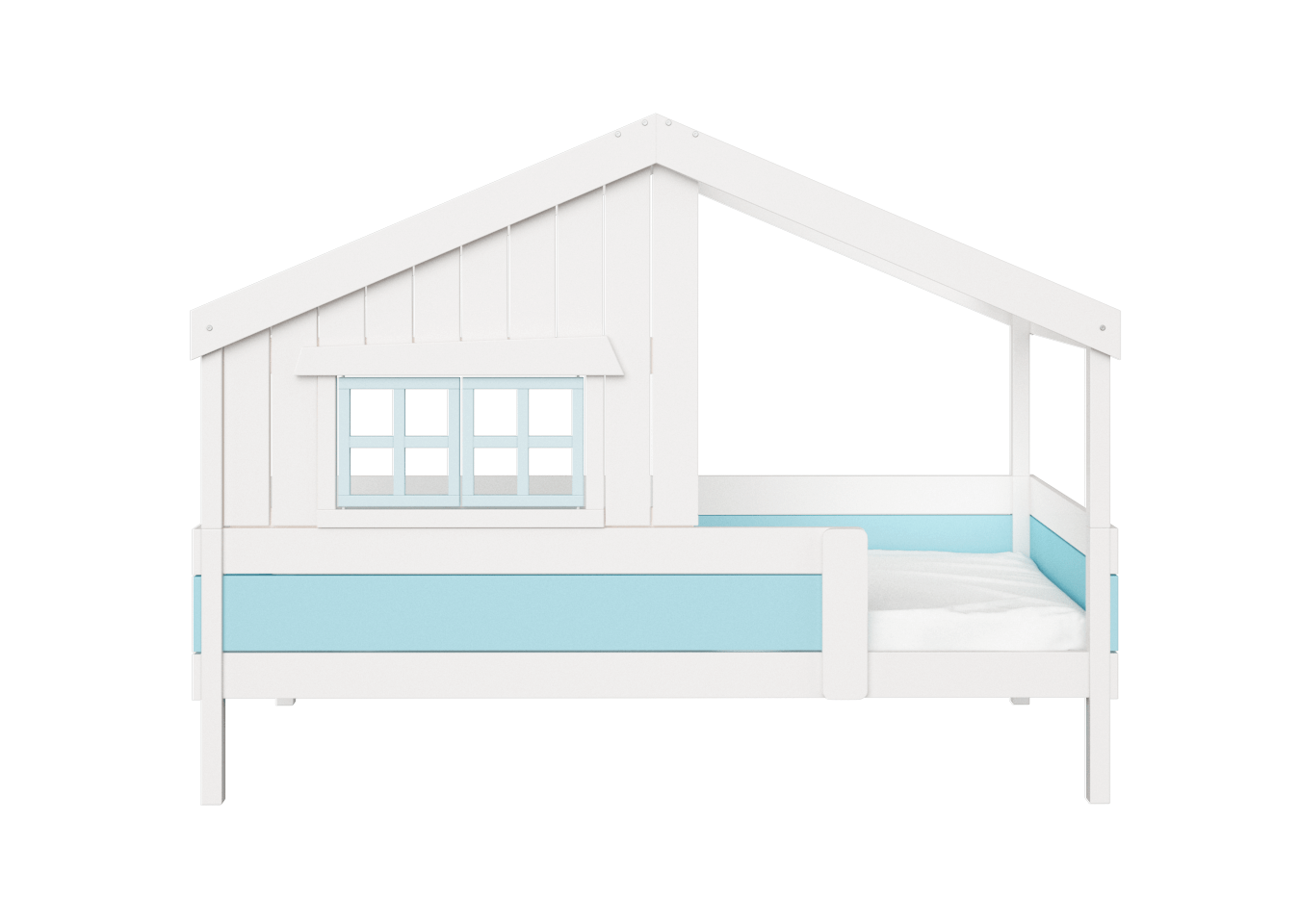 Кровать одноярусная белая с голубым "Шале L" ELLIPSE ELLIPSE HOME 00-3951311 Белый;голубой Santreyd  - Вид №1