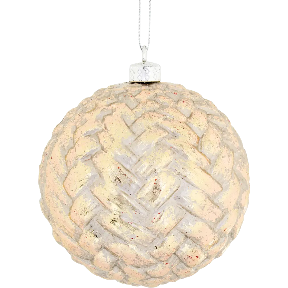 Елочный шар Christmas плетение ø 9.8 см пластик шампань 82184360 STLM-2105013 Santreyd  - Вид №1