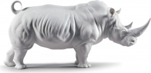 10669098 LLADRO Фигурка Lladro "Носорог" 45х22см, матовый Фарфор