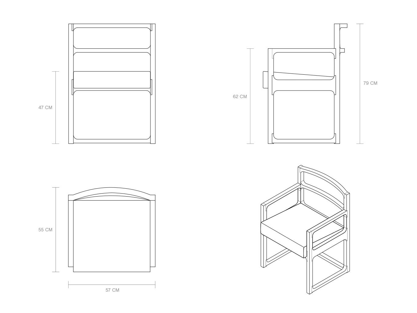Деревянный стул с мягким сиденьем и подлокотниками Phantom Hands Джеффри Бава ARCH-00119851 - Вид №4