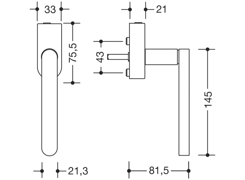 270XPFGA.1 оконная ручка HEWI Beschläge für Fenster  - Вид №1