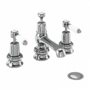 Смеситель для раковины на 3 отверстия Regent, с донным клапаном [KER12] Regent Burlington T14-QT, T4B, T4B, T4B, T4