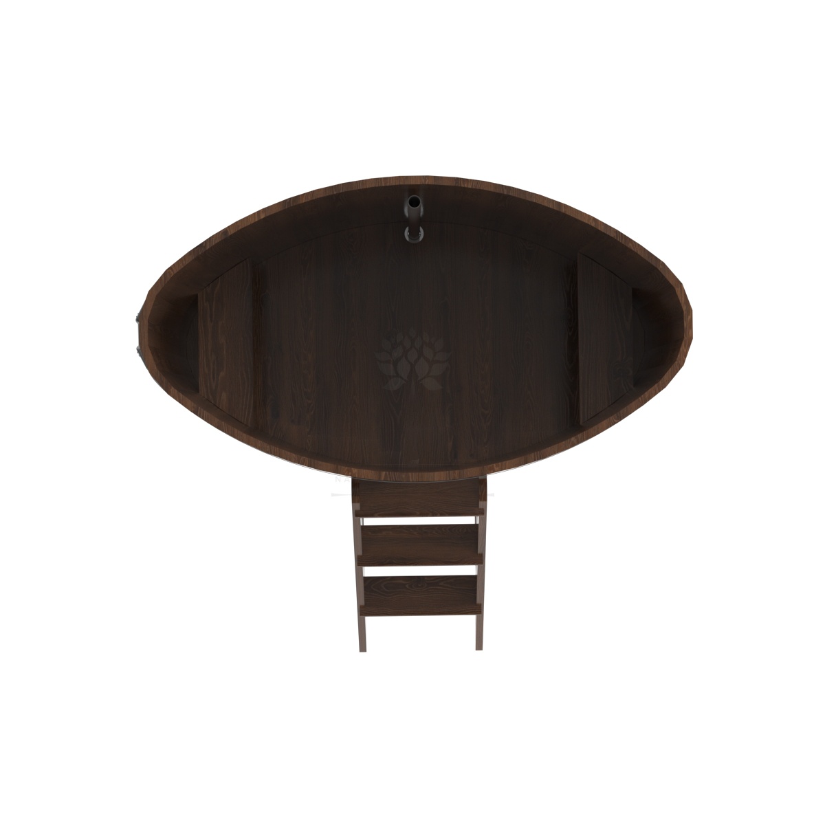 1296 Купель овальная из дуба 0,92х1,66х1,4 морёная Alyarus  - Вид №4