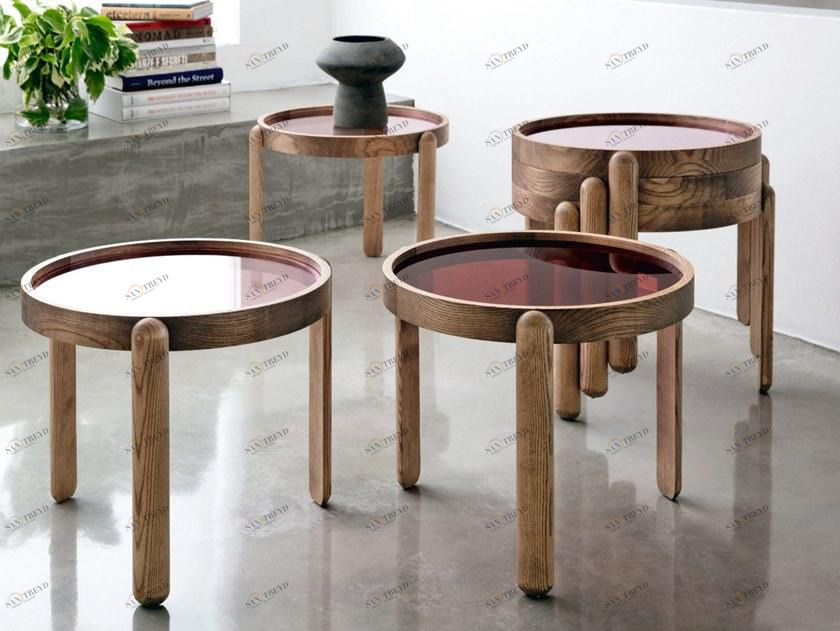 Porada Штабелируемый круглый стол из ясеня Eighteen sun-id-1500983