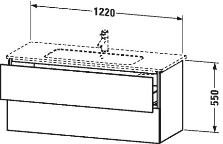 LC624305252 Тумбочка подвесная L-Cube #LC6243 1220 x 481 мм Европейский дуб, декор Duravit - Вид №1