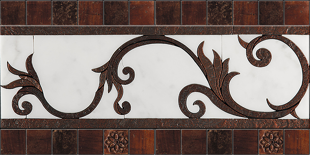 БОРДЮР ИЗ МРАМОРА RM-5 SKALINI FLORAL RM5 - Вид №1