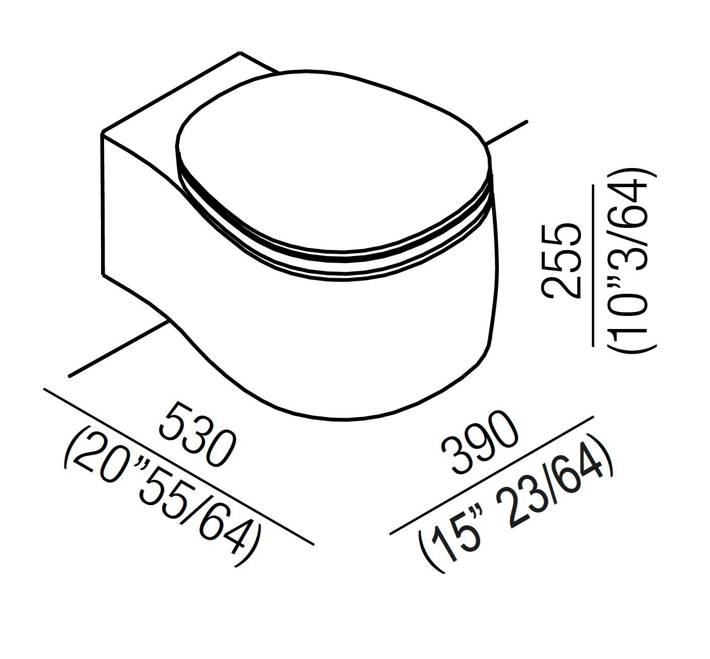 Керамический подвесной туалет Agape груша ARCH-00011500 - Вид №3