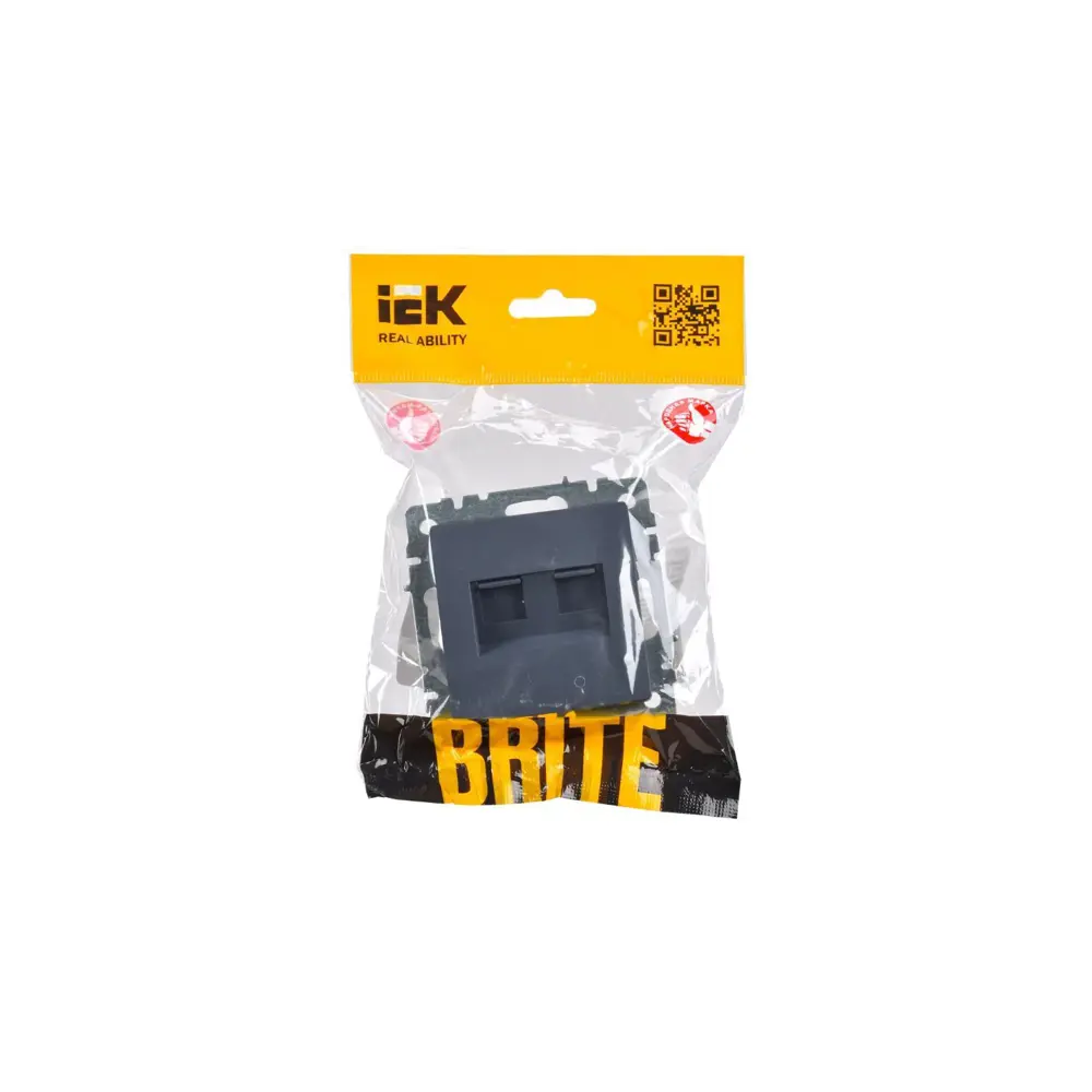 Розетка двойная встраиваемая IEK Brite РК/Т12-БрМ RJ45 цвет маренго 89361854 STLM-2188051 - Вид №3