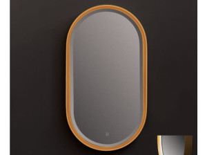 Овальное зеркало со встроенным освещением и настенной рамой