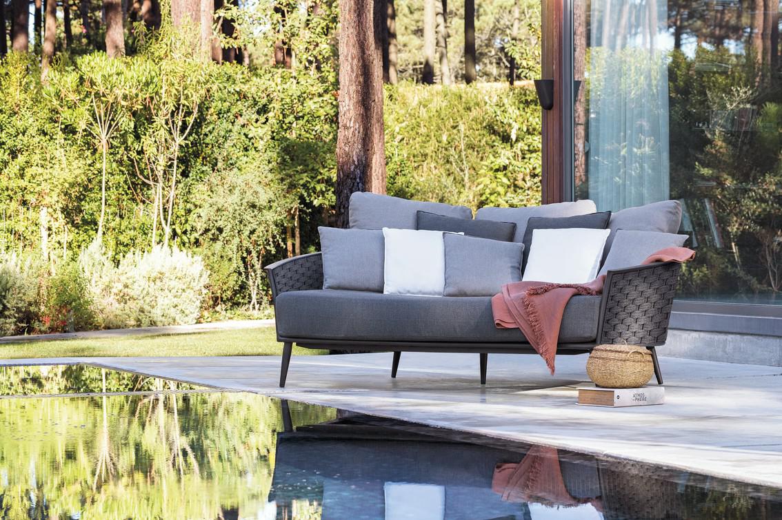 MNST332 Кушетка белая веревка 45мм серебристая Manutti Cascade - Вид №3