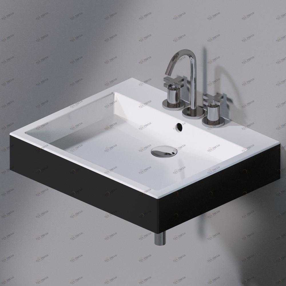 L255204 Подвесная раковина настенная прямоугольная A. e T. Italia  черная AeT ITALIA 