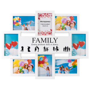 90396991 Мультирамка из 8 фото 10х15 BG-2511-белый Family Домашний 8 STLM-0214013 PLATINUM
