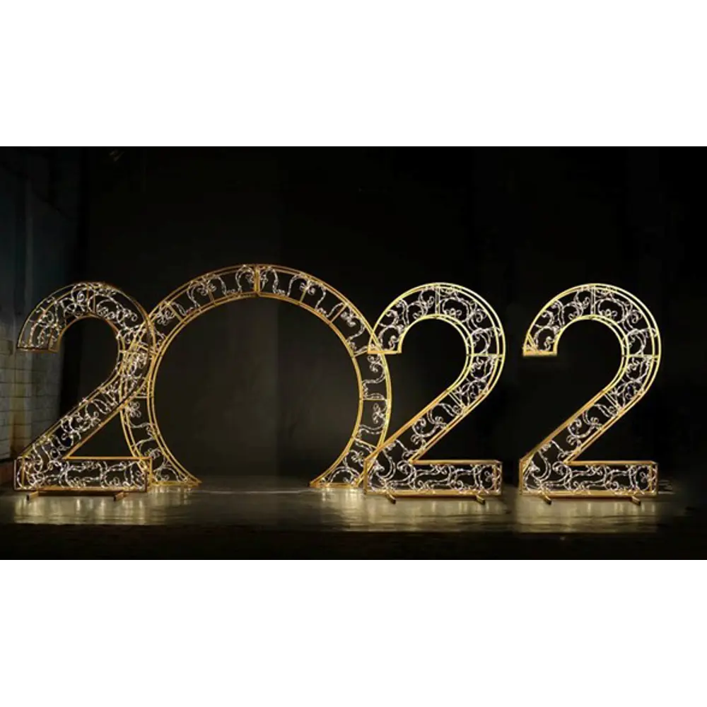 Электрическая светящиеся фигура Цифры с аркой 400 LED 400x200x30 см теплый белый свет 86164060 STLM-2034516 LUMINE AJUR 