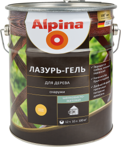 84586809 Лазурь-гель для дерева Alpina сосна 10 л STLM-0052386 Santreyd
