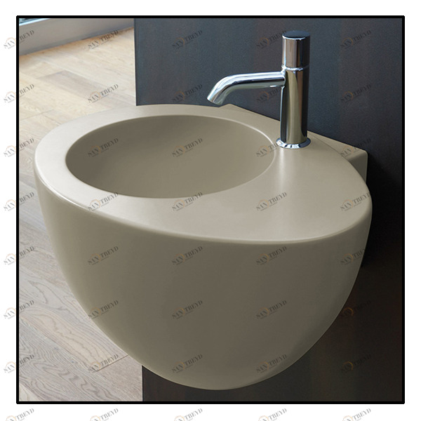 LGLSLN Подвесная раковина настенная овальная Ceramica Cielo  бежевая 