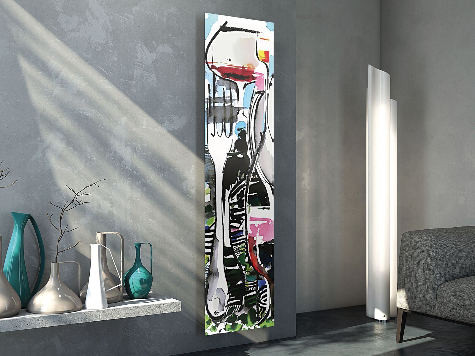 Углеродистая сталь вертикальная панель полотенцесушитель Cordivari Design Graphic Picture ARCH-00076319