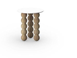 Журнальный столик с ножками из тикового дерева и столешницей из спеченного камня