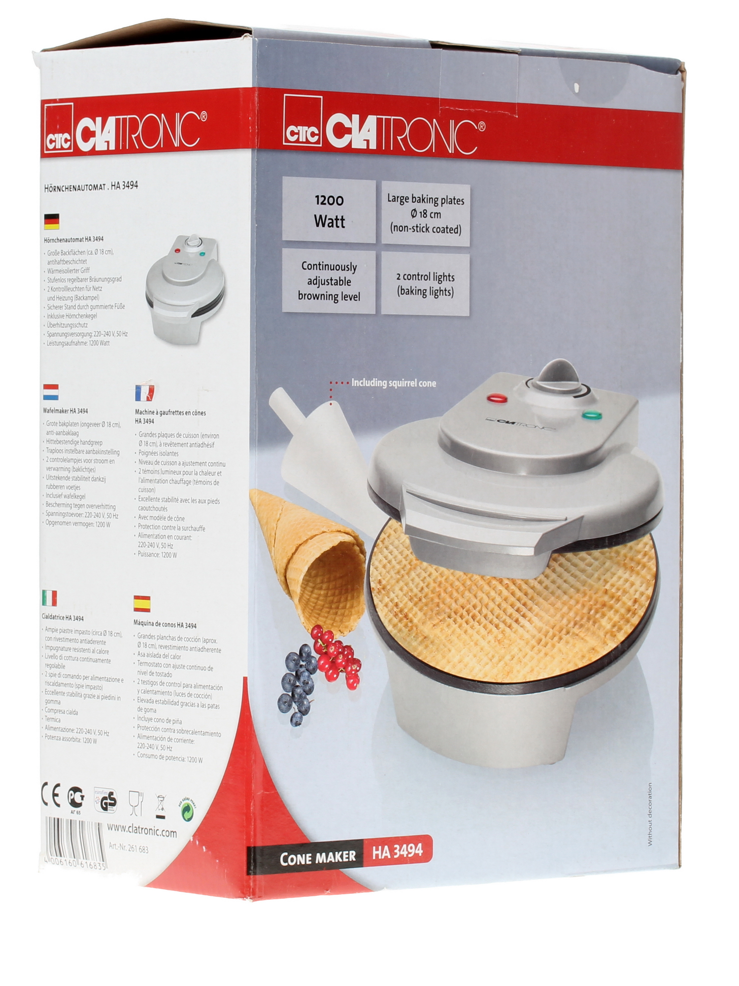 0197512 Вафельница Clatronic HA 3494 серебристый STDN-0057095 - Вид №8