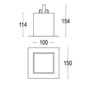Алюминиевый квадратный светодиодный светильник Ghidini Lighting HIDE SQ ARCH-00125304 - Вид №2