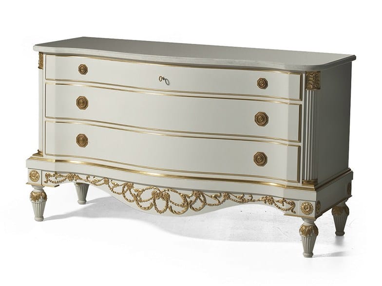 Лакированный деревянный комод с мраморной столешницей OAK Галерея ARCH-00095870 - Вид №1