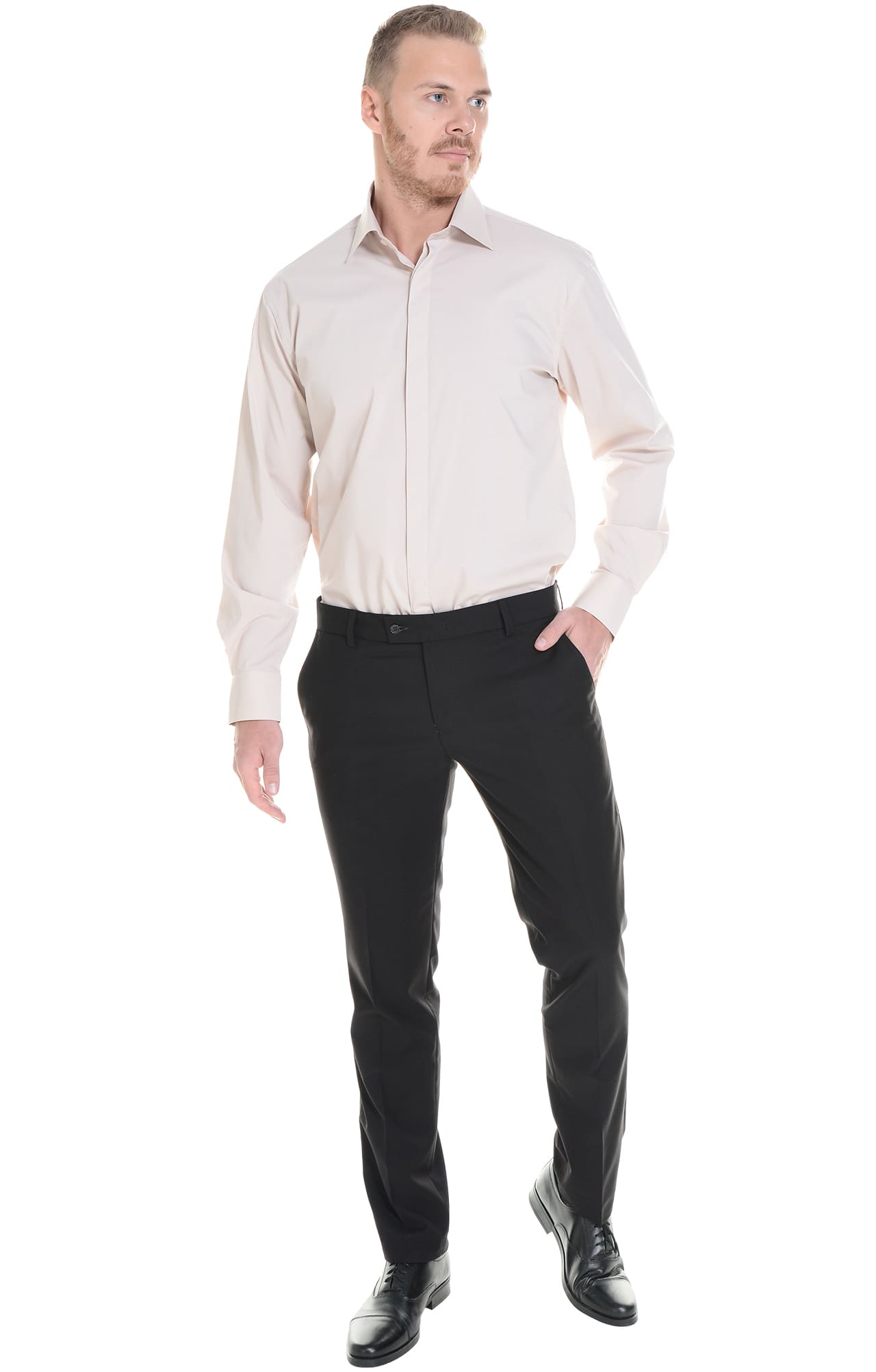 62440 Рубашка мужская  beige El-Risto  Корпоративная одежда  размер 41/170-176  - Вид №6