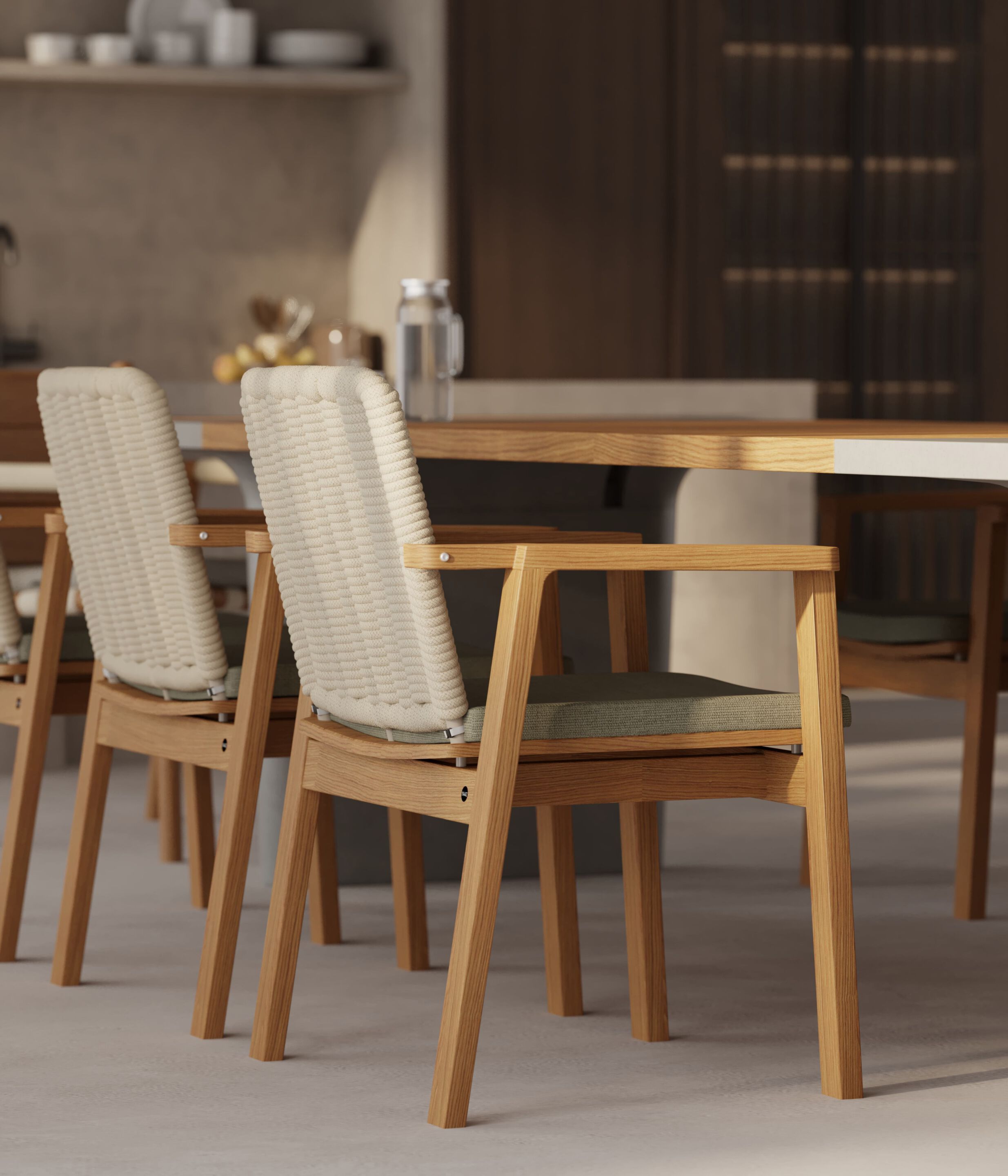 Стул для сада из тикового дерева с подлокотниками YAAZ Denk ARCH-00111223 - Вид №1