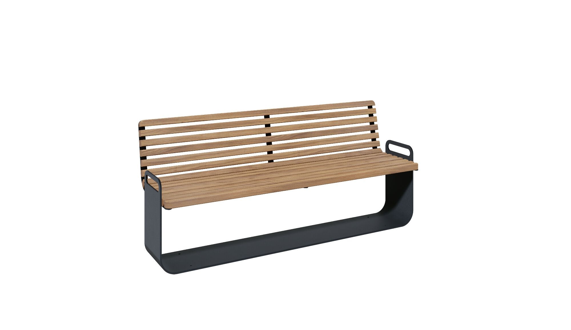 Стальная и деревянная скамья со спинкой amop Grip ARCH-00113623