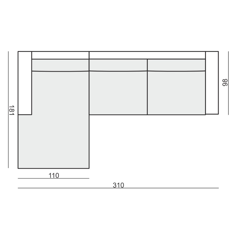 Диван угловой Domino, правосторонний, серый Sits S1146 - Вид №8