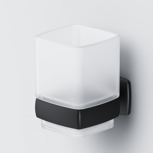 A9034322 Стеклянный стакан с настенным держателем черный AM.PM Gem