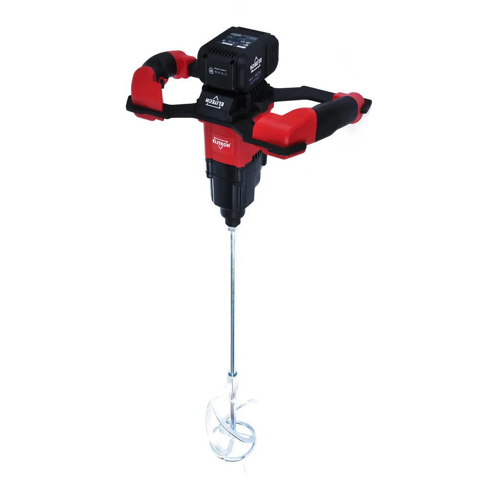 Миксер строительный аккумуляторный Elitech МСА 18БЛ2, 18 В Li-ion 1x4Ач 82351276 STLM-2171365 