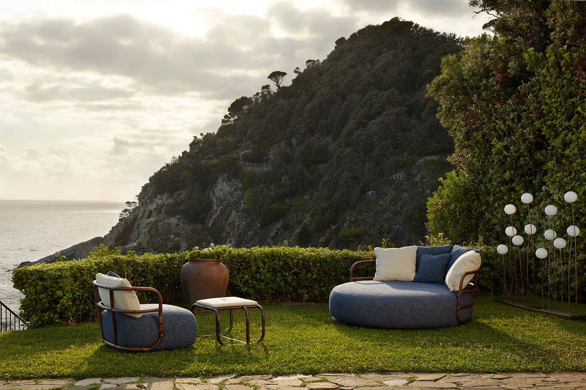 Круглая Садовая кровать из камыша и ткани Exteta джунгли ARCH-00125399 - Вид №8