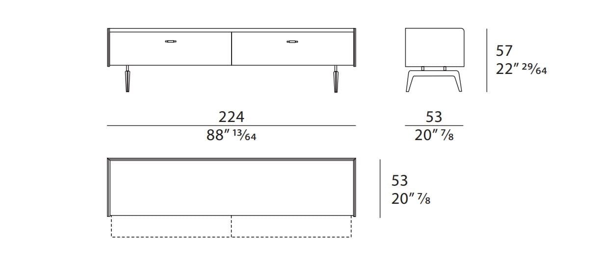Деревянный низкий ТВ-шкаф Turri ARCH-00060332 - Вид №3