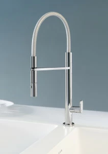 Латунь. 350/1. Смеситель для кухни с пружиной Quadrodesign