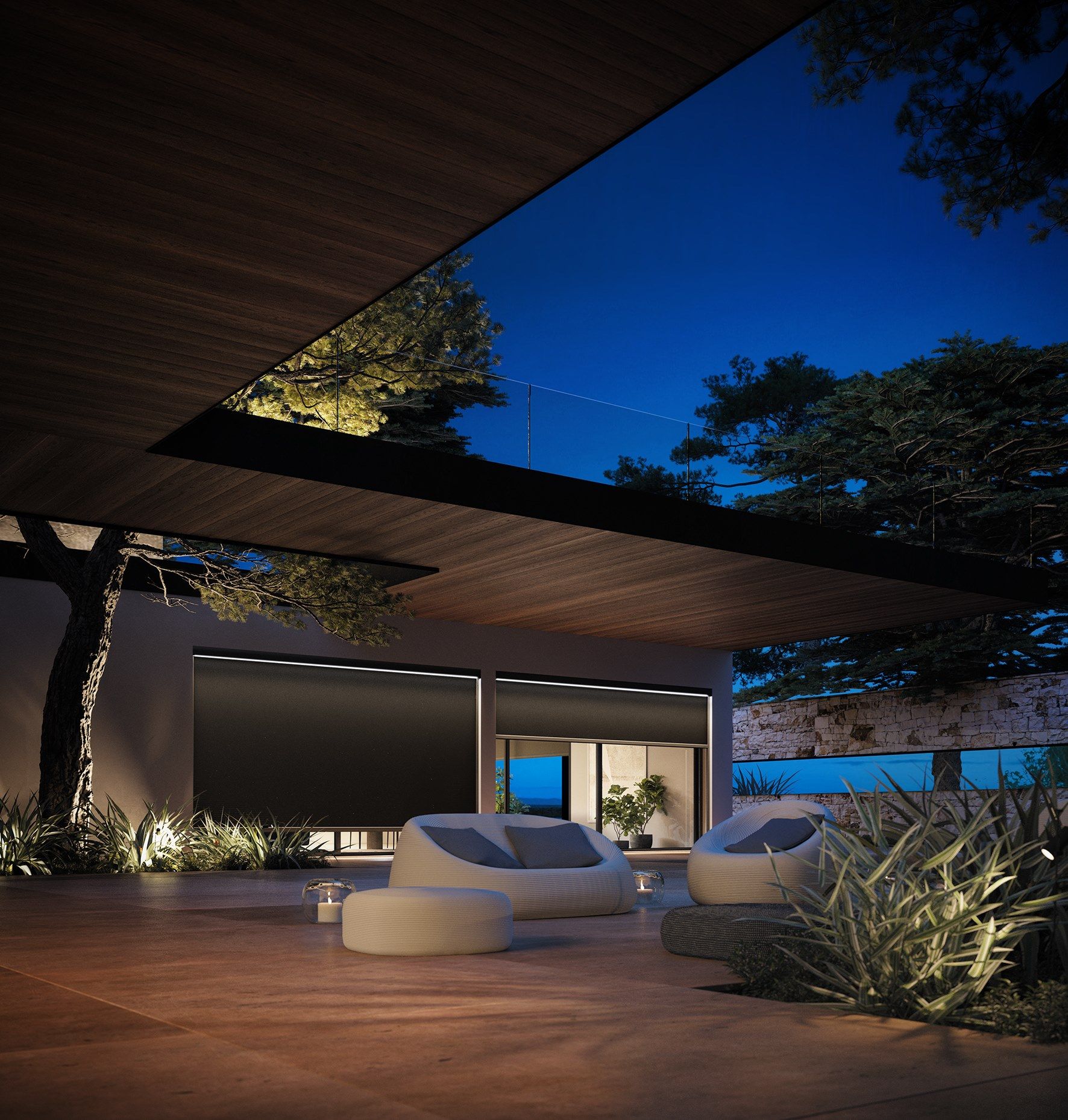 Тканевый навес с откидным навесом со встроенным освещением Pratic T-Project ARCH-00097901 - Вид №2