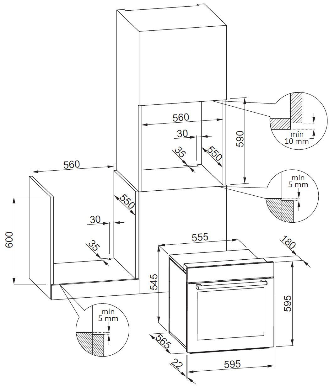 Тепловентиляторная печь total glass 60 см Elleci Elleci Kitchen ARCH-00109192 - Вид №2