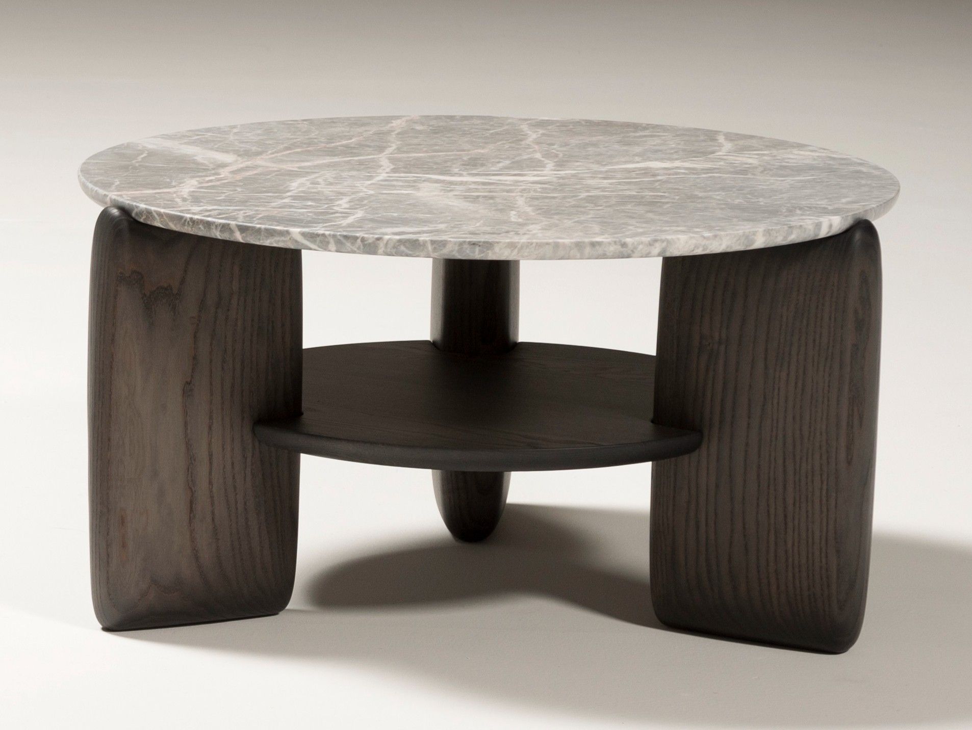 Круглый журнальный столик из мрамора с цветком персика и ясеня Tacchini KANJI ARCH-00003291