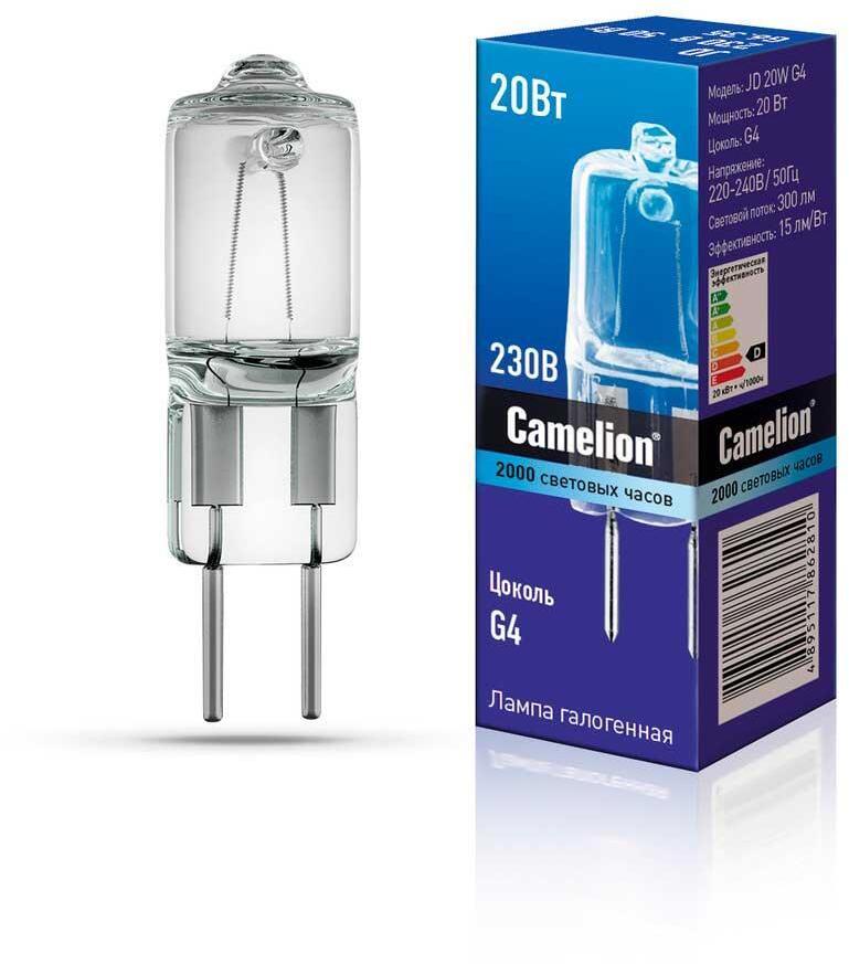 JD 20W G4 Лампа галогенная 3000K 10405 Camelion