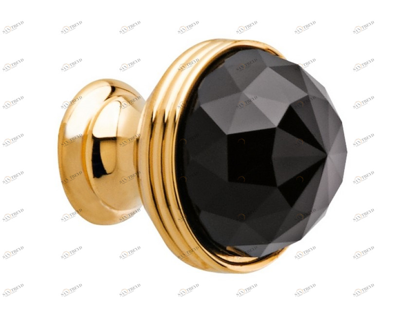 0Z5739.BN0.00 Ручка корпуса диаметром 23 мм с черным кристаллом Swarovski Золото 24К Mestre 