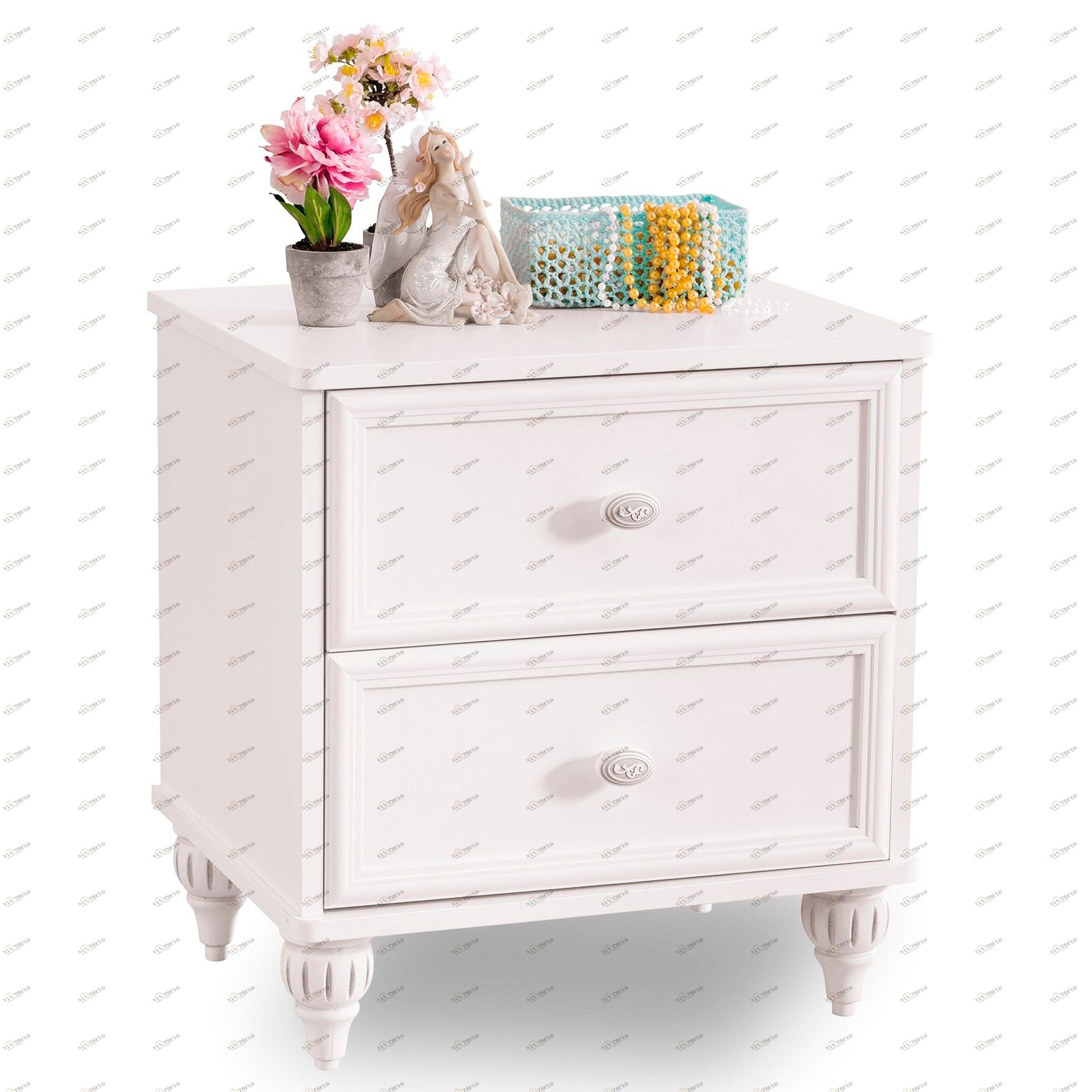 Прикроватная тумбочка белая с 2 ящиками Romantica CILEK ROMANTICA 00-3832527 Белый Santreyd