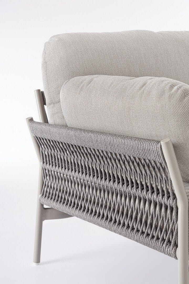 Веревочное и тканевое садовое кресло с подлокотниками BIZZOTTO Pardis ARCH-00002123