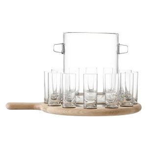 Набор из ведерка для льда и 12 стопок на подставке 38,5 см прозрачный, дуб Paddle LSA INTERNATIONAL PADDLE 00-3863171 Прозрачный