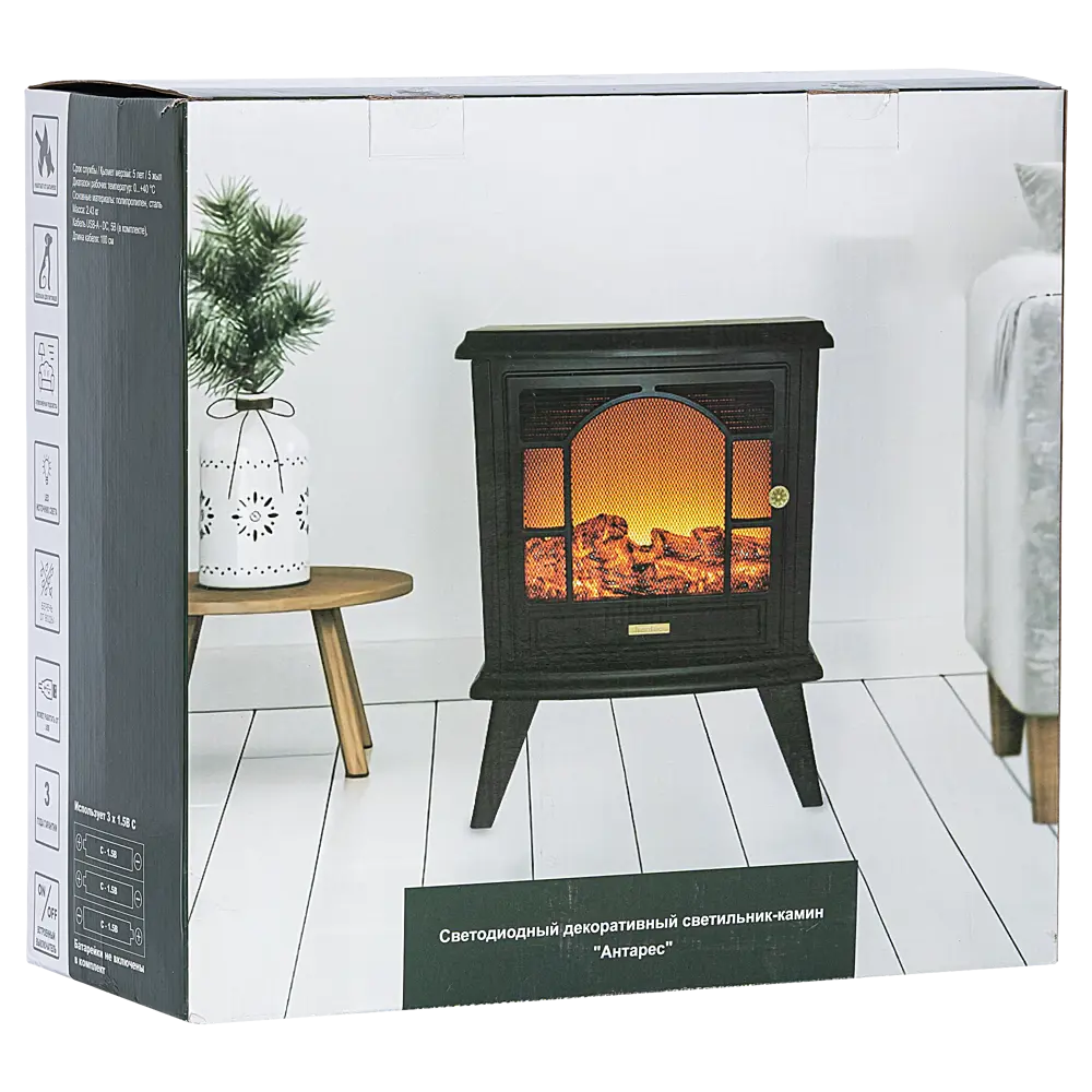 89367795 Светодиодный декоративный светильник-камин "Антарес" пластик белый 45x18x56см STLM-1496259 Santreyd  - Вид №8