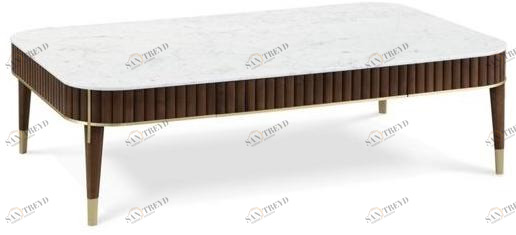 Roche Bobois Прямоугольный журнальный столик из вишни и мрамора Eden-rock sun-id-1464829