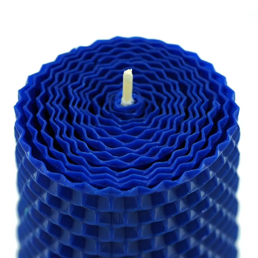 Свеча вощинная цилиндр синяя 6x6.5 см EVIS STLM-2166268 - Вид №1