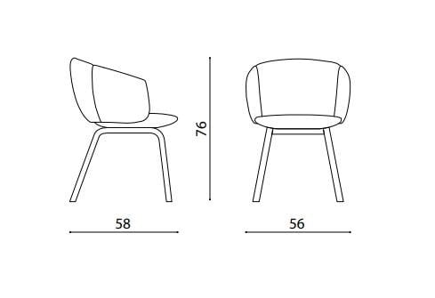 Мягкий тканевый стул с подлокотниками True Design Not ARCH-00152458 - Вид №3
