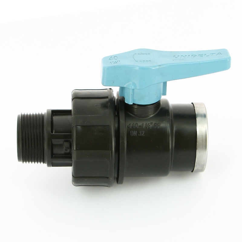 Кран НВ Unidelta 1"1/4 для труб ПНД полипропилен PP-B 1075005005001