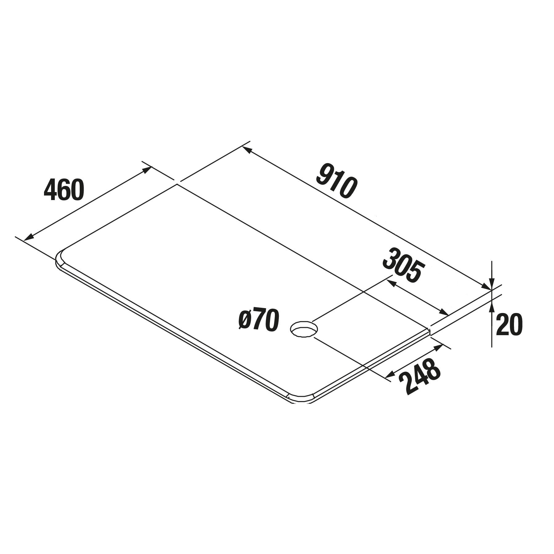85171 SALGAR Столешница UNIIQ 1200 левая CALACATTA для верхней раковины 1210 x 22 x 460 мм  - Вид №2