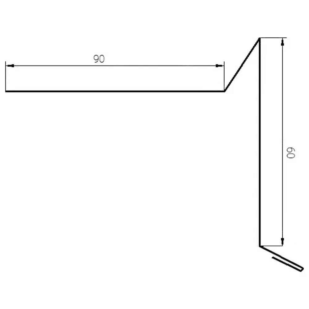Планка ветровая для гибкой кровли 60x90 мм 2 м 0.4 мм RAL 8017 коричневый 85165339 STLM-2200723 Santreyd  - Вид №1